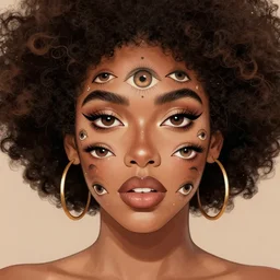 afro latina with many eyes, by alex grant, deviantart