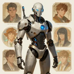 detailed character concept art portrait of a masked robot in a city, trending on artstation, award - winning video game concept art by jim burns and greg rutkowski, beksinski, a sci - fi concept art masterpiece, james gilleard, bruegel, alphonse mucha, and yoshitaka amano.