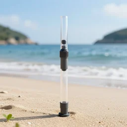 oxygen tube on beach, realistic, high quality, octane render