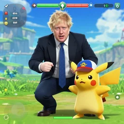 boris johnson as a pokemon trainer, in pokemon sun and moon, gameplay footage