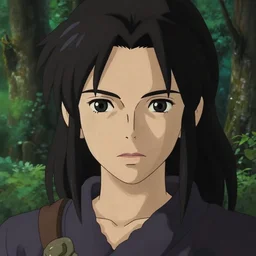 a film still portrait of a warrior woman, finely detailed features, closeup at the face, sharp focus, perfect art, at lush forest background, cinematic lighting, intricate, anime!! gapmoe grimdark, artstation, trending on pixiv fanbox, painted by greg rutkowski makoto shinkai takashi takeuchi studio ghibli, akihiko yoshida