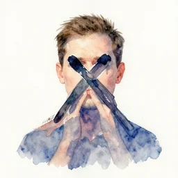 the concept of schizophrenia in the form of a water colour painting