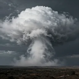 of a hellish landscape with human like clouds