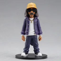An anime Nendoroid of Snoop Dogg, figurine, detailed product photo
