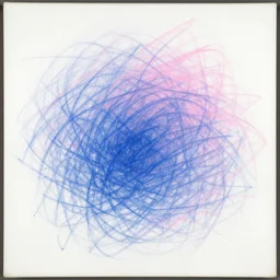 1 9 8 2 de kooning thin scribble on white canvas, blue and pink shift, sketch, drawn by yves tanguy, oil on canvas, thick impasto