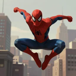 very detailed concept illustration character portrait of spider man swinging through new york city, digital illustration, concept art, matte painting, digital painting, illustration, amazing value control, 8 k, ultra detailed, in the style of sony pictures animation, into the spider verse, minimal artifacts, rubber suit, muted colors