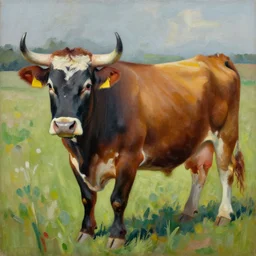 a beautiful painting cattle, by picasso painting, hyperfine painting