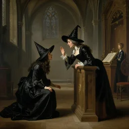 a story about a witch begging for her life in a church, by jean honore fragonard,