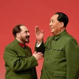mao zedong fights with lenin on the red sky