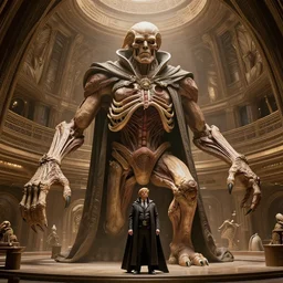 cinematic still from the movie dune harkonnen interior architecture, monster anatomy,!!!! donald trump!!!!,! baron harkonnen!, dom qwek, john howe, anatomical, highly detailed sculpture, intricate detailed, ommatidia, 8 k, cinematic atmosphere, post - processing