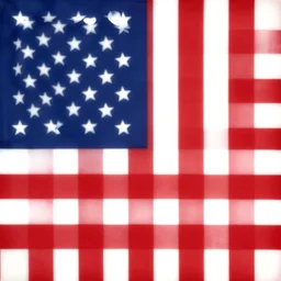 a flag with red and white stripes and a blue square with lots of white stars inside of it