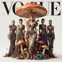 pretty futuristic model with hallucination mushroom : : by martine johanna and simon stalenhag and chie yoshii and casey weldon and wlop : : ornate, dynamic, particulate, rich colors, intricate, elegant, highly detailed, vogue, harper's bazaar art, fashion magazine, smooth, sharp focus, 8 k, octane render,