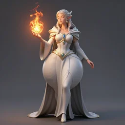 Closed eyes. Hearthstone official professional art. A sorceress, wearing a robe casting a fire ball. Insanely logical & professional physical body parts (face, arms, legs, hair, insanely inflated hips, incredibly tiny waist). Full body realistic, sharp focus, 8k high definition, insanely detailed, intricate, elegant, smooth, sharp focus, illustration, ArtStation