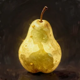 a pear in the shape of a woman silhouette