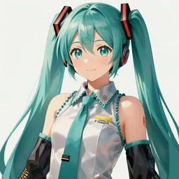 a high detail portrait of Hatsune Miku by makoto sinkai, by BUNBUN, in simple background, CLIP STADIO, mad painting