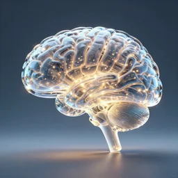 a beautiful 3 d render of a brain made of glass, with twinkly lights on the inside, epic composition, rendered in arnold, by thomas kinkade, raphael lacoste, makoto shinkai, expansive view, rule of thirds golden ratio clean, light effect, 8 k, maya renderer, unreal engine