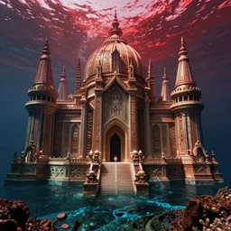 of the lost city of Atlantis undersea, low angle, redshift render, 8k post-production, exquisite architecture, hyper-realistic, ultra-detailed