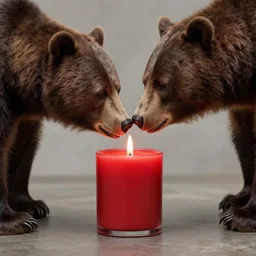 bear sniff red candle, bear sniff red cocaine