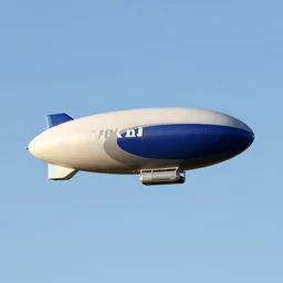 blimp high in the sky