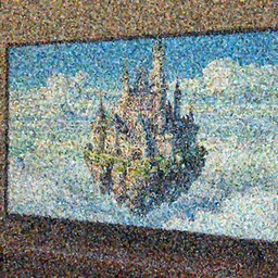 castle in the sky floating castle in the sky on TV. On a screen