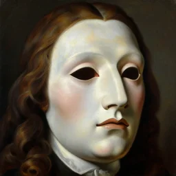 a baroque neoclassicist close - up portrait of a mask. renaissance portrait. highly detailed science fiction horror painting by norman rockwell, frank frazetta, and syd mead. rich colors, high contrast, gloomy, dark background. artstation