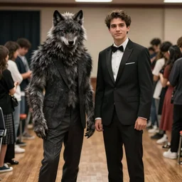 Werewolf at the high school prom by Basil Gogos and Robert McGinnis, by WLOP, detailed, hd, 4k, 8k, high res
