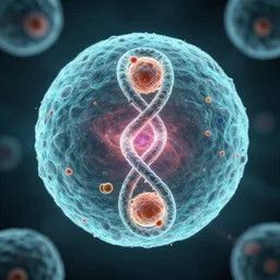 a molecular cell containing a neon helix nebular