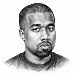 Kanye west pencil drawing 4k detail