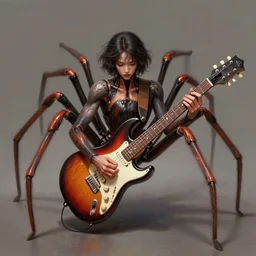 anthropomorphic art of an elegant spider playing the electric guitar, by artgerm, victo ngai, ryohei hase, artstation, highly detailed digital painting, smooth, global illumination, fantasy art by greg rutkowsky, karl spitzweg, leyendecker