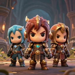 Screenshot of 3d chibi fantasy characters in videogame 'gears of war'