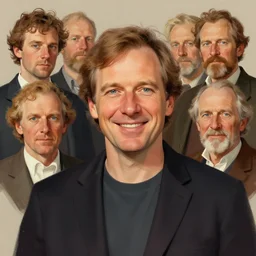 photo of ewald rabsamen with simple smile paint detailed digital artstation, portrait hd 4 k, y greg rutkowski and gaston bussiere and craig mullins and j. c. leyendecker, hd