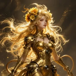 beautiful floral golden wind spirit, portrait of Giorno Giovanna, steampunk, tentacles, character concept, artstation, cgsociety, by Dan Mumford