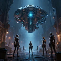dark public street mothership mass effect andromeda krogan base wallpaper 3 d pixar disney digital cgi rtx hdr painting bioluminance alena aenami artworks in 4 kby jesper ejsing, feng zhu and loish beeple, by thomas kinkade 2 2 2 2