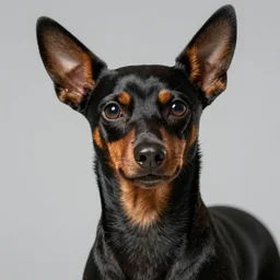 a pinscher with snoop dogg head