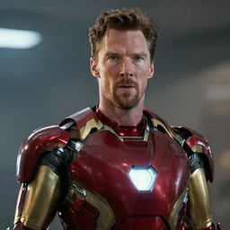 benedict cumberbatch as iron man, photo, highly detailed, cinematic still