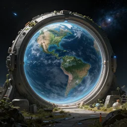 an environmental concept art of a portal in space, highly detailed, environmental light, cinematic by francis tneh