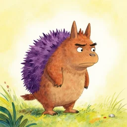 a gruffalo with purple prickles on its back by axel scheffler, julia donaldson - n 9