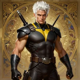 painted gambit rugged young james franco as gambit by greg rutkowski craig mullins artgerm alphonse mucha, white hair handsome muscular x - men costume background fantasy intricate elegant detailed digital painting concept art artstation sharp focus illustration