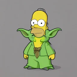 minimalist Homer Simpson Yoda