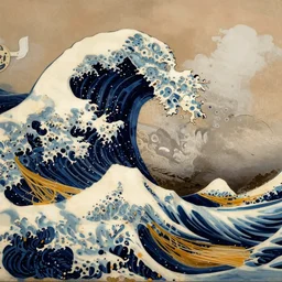 the great wave made of spaghetti