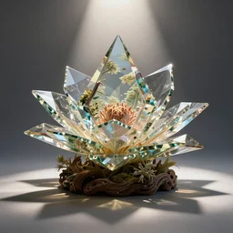 exotic surreal living glass prism flower by chris wood, sunbeams, beautiful composition, featured on behance