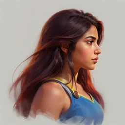 side - profile painted portrait, maya ali, sorcerer, clash of clans, dynamic lighting, smooth, gaudy colors, octane render aesthetic, matte painting concept art, official fanart behance hd artstation by jesper ejsing, by rhads and makoto shinkai and lois van baarle and ilya kuvshinov and rossdraws