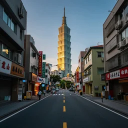 Taiwan roads, city shops, fractal heatwave