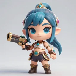 female warrior mini cute style, highly detailed, rendered, ray - tracing, cgi animated, 3 d demo reel avatar, style of maple story, maple story gun girl, katelynn from league of legends chibi, perfect eyes, realistic human eyes