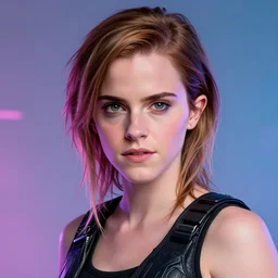 Portrait of Emma Watson, cyberpunk style, artstation cgsociety masterpiece