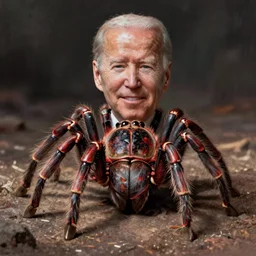 tarantula with the face of Joe Biden