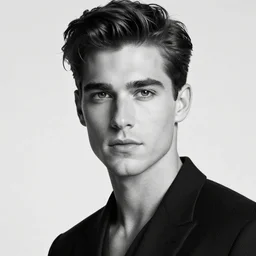 photo of the world's most handsome man, black and white, studio photo, award winning photography