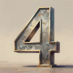 a massive statue of the number 4, digital painting, trending on artstation