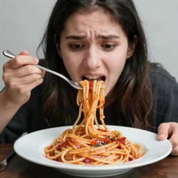 a horrified person because their spaghetti are too overcooked, high quality photography, detailed, 8k