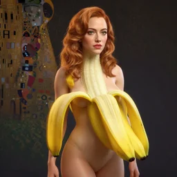 anthropomorphic portrait of emma stone as a banana, au naturel, hyper detailed, digital art, trending in artstation, cinematic lighting, studio quality, smooth render, unreal engine 5 rendered, octane rendered, art style by klimt and nixeu and ian sprigger and wlop and krenz cushart and pixar and riot and overwatch